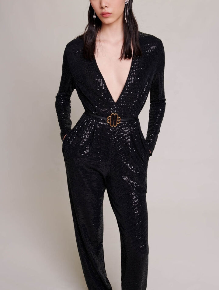 Tuta pantalone con glitter