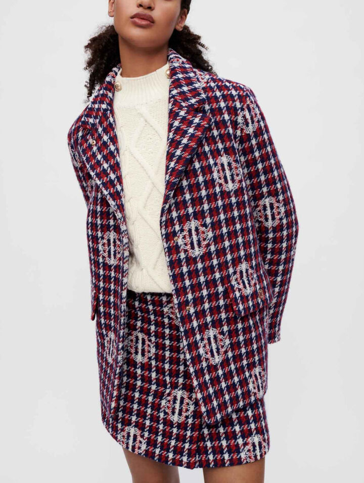 Giacca jacquard a quadri trifoglio