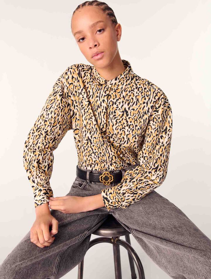 Camicia con stampa leopardata