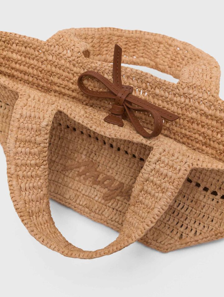 Mini shopping bag in rafia naturale