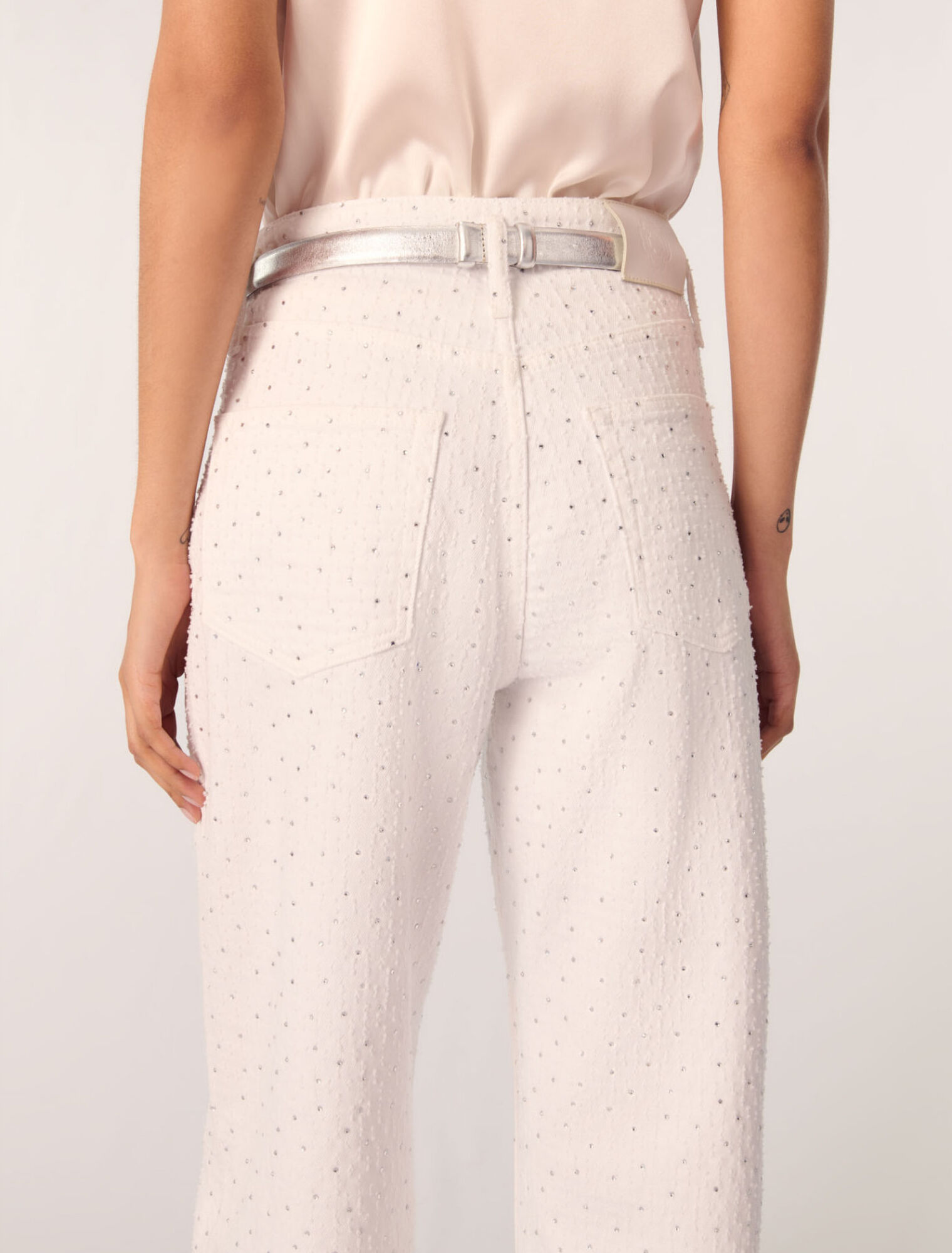 Jeans larghi dettagli glitterati