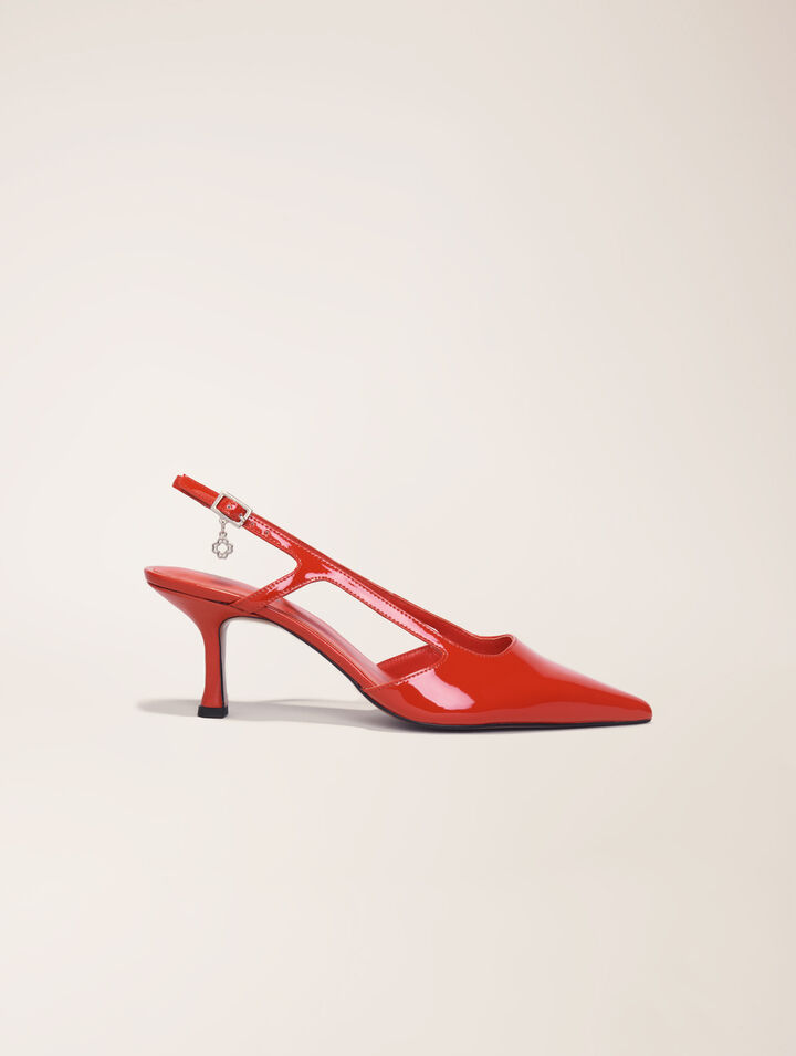 Décolleté slingback pelle vernice