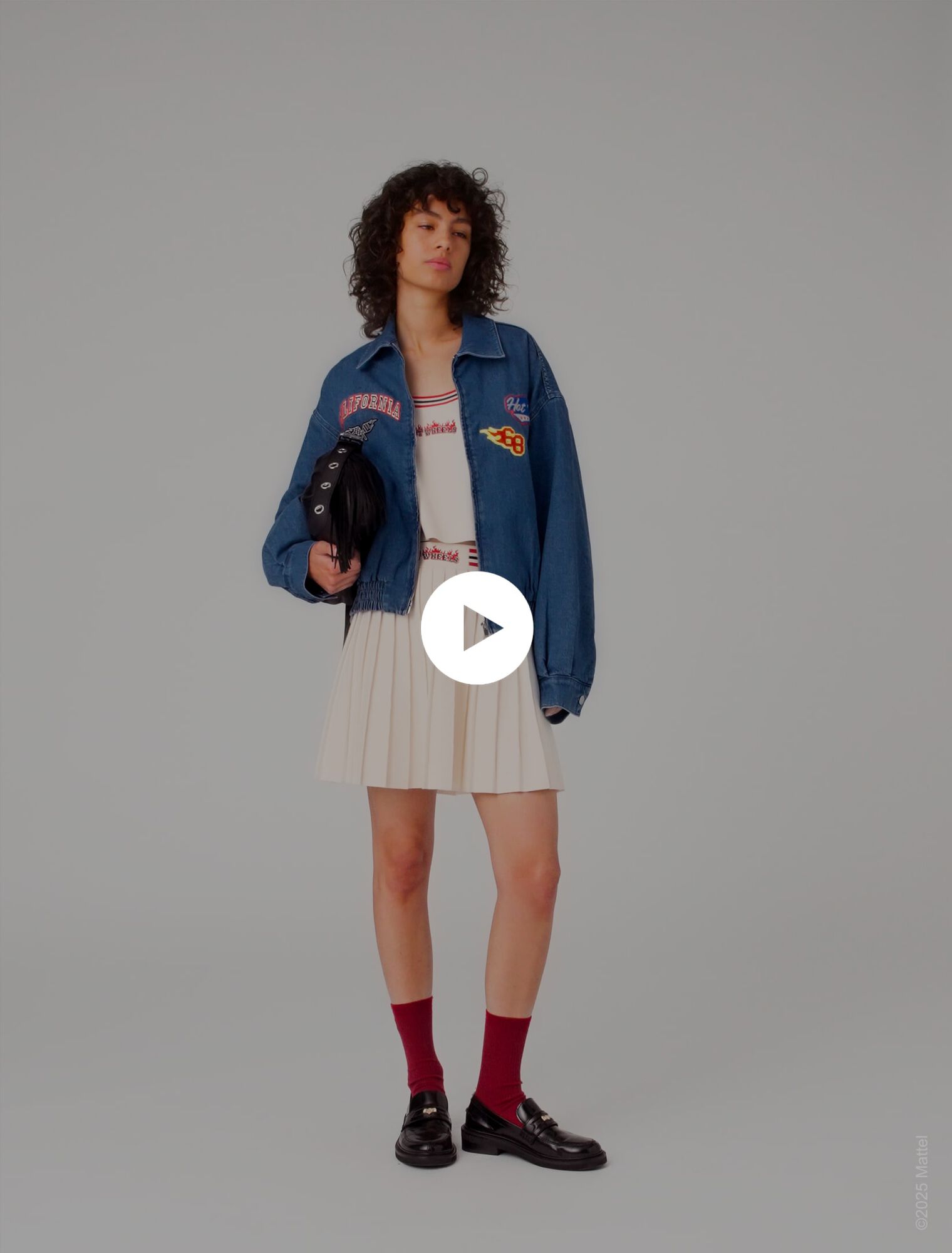 Giacca oversize in denim ricamato