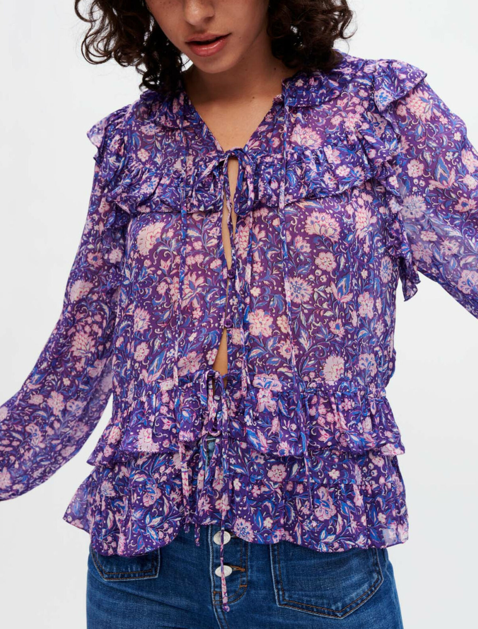 Top in viscosa stampata Dahlia