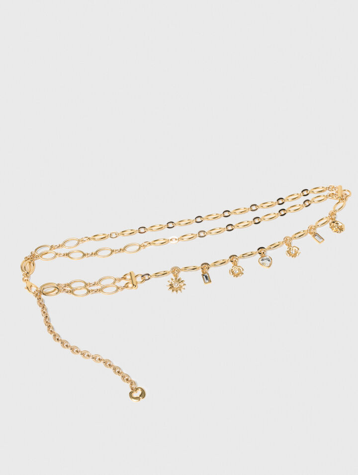 Cintura a doppia catena con charms