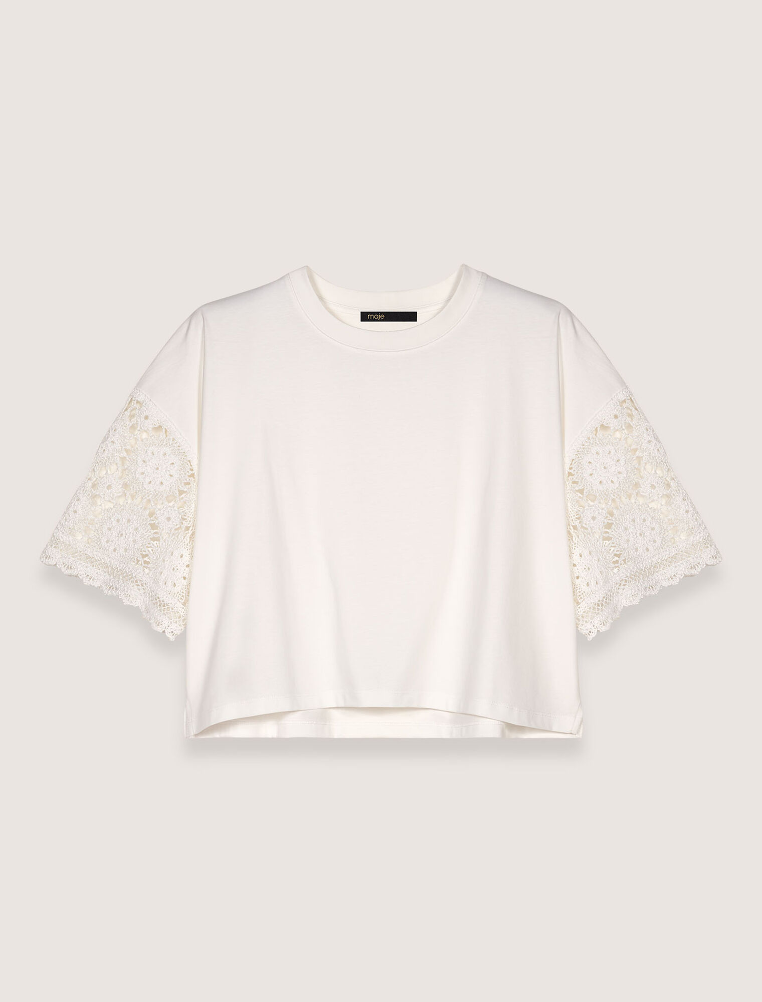 T-shirt con maniche in crochet