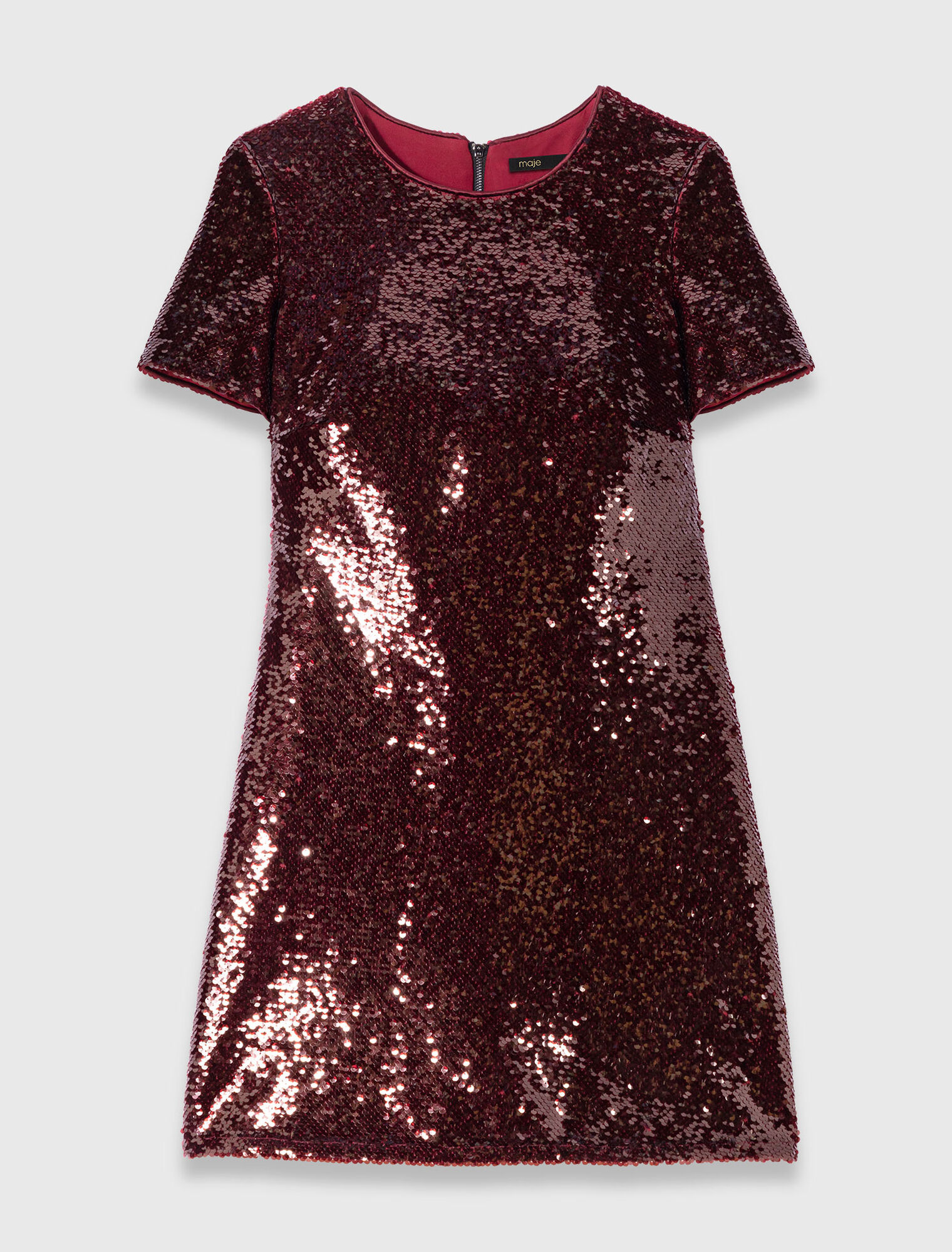 Abito corto ricamato con paillettes