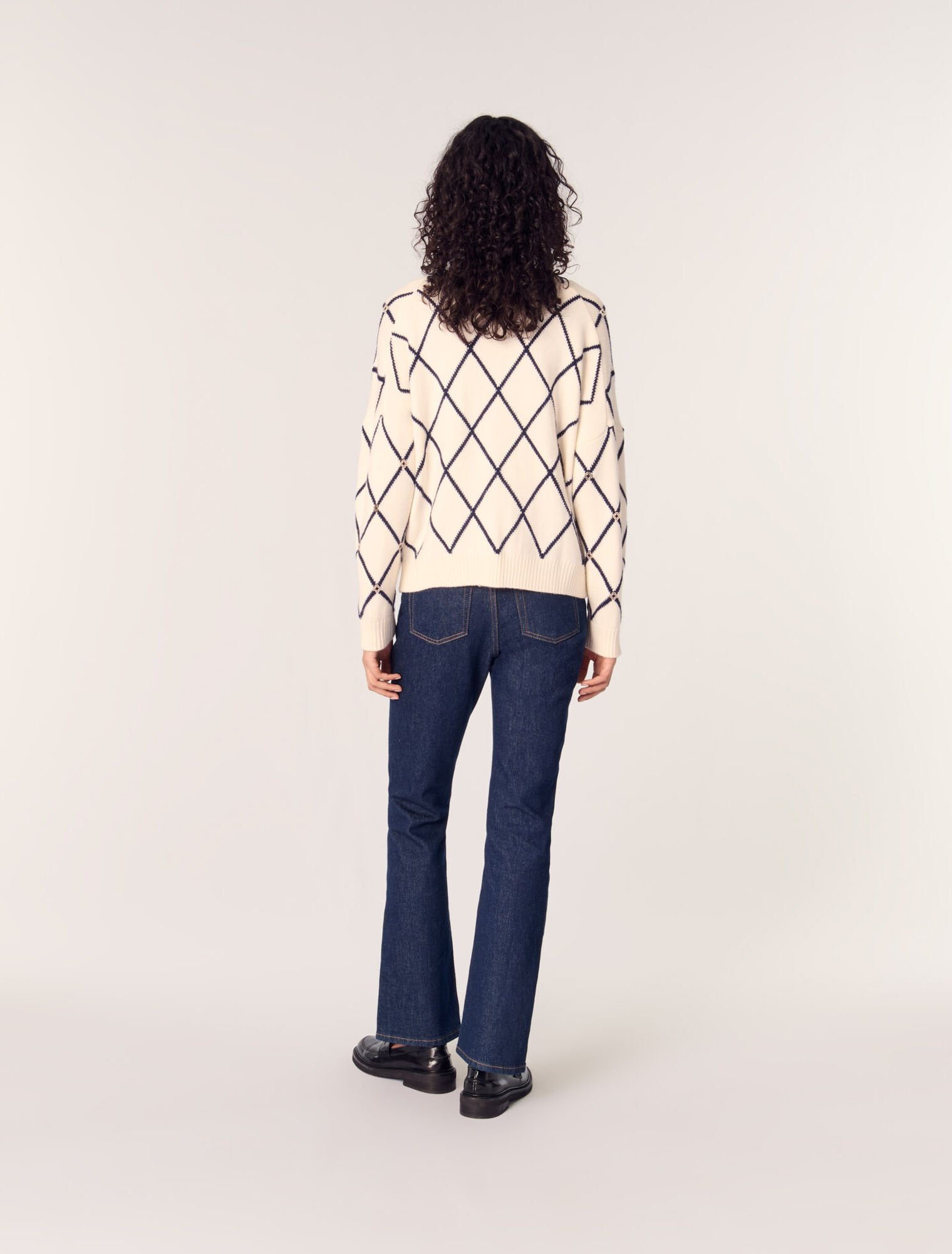 Cardigan in maglia con motivo a rombi