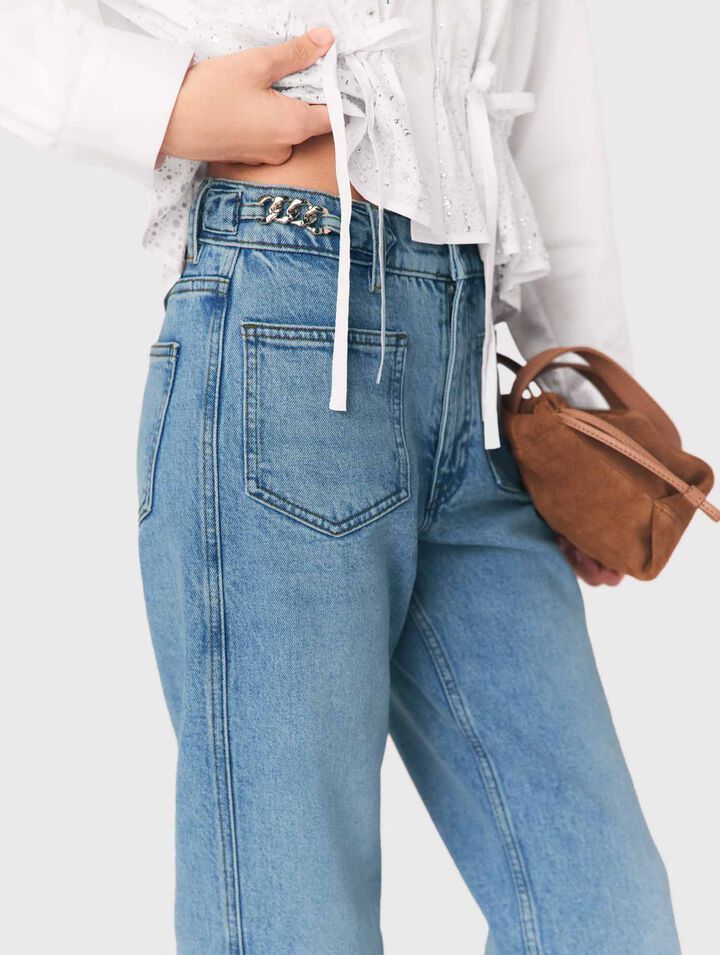 Jeans dritti con catene
