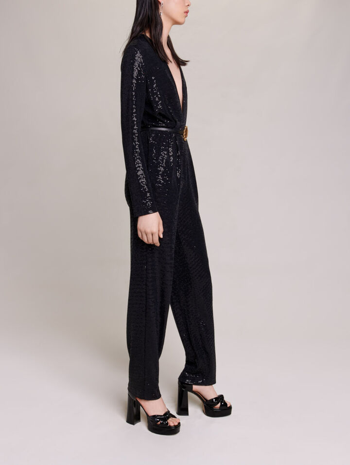 Tuta pantalone con glitter