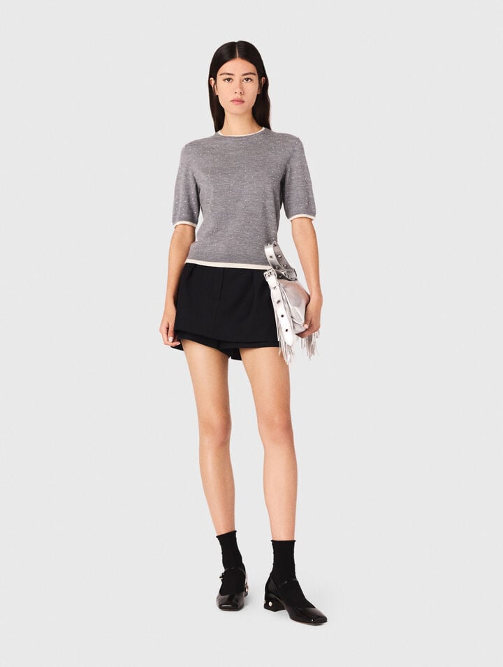 Maglione 100% lana con strass