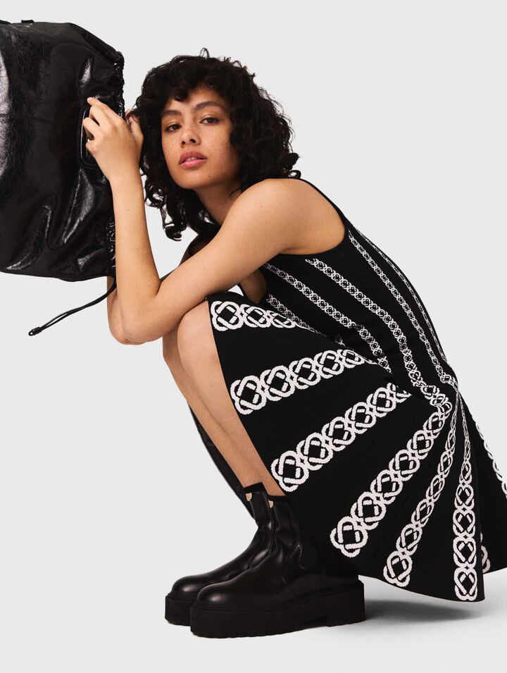Abito corto in maglia jacquard
