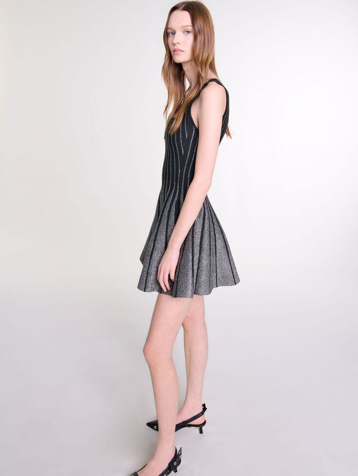 Abito corto in maglia jacquard