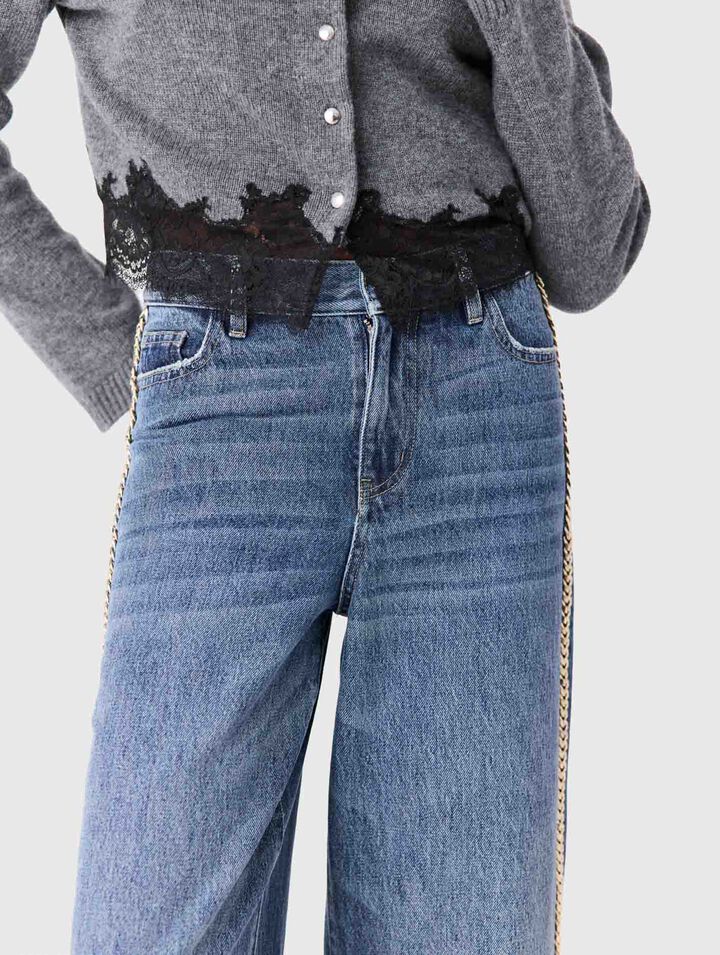 Jeans larghi con catene