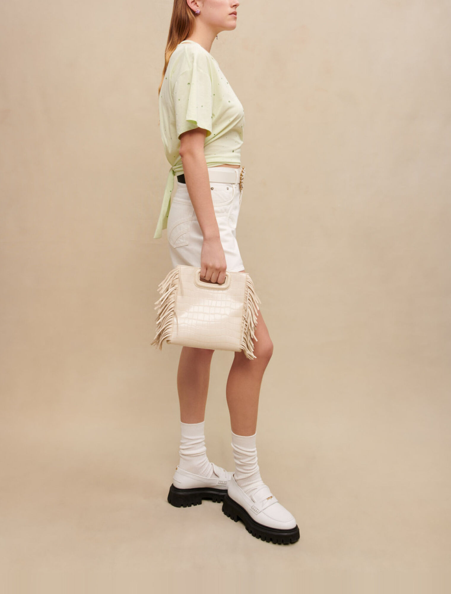 T-shirt con cristalli di palma