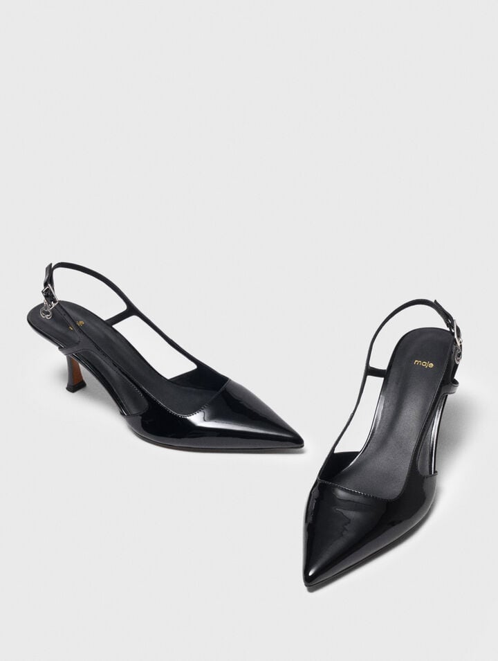 D&eacute;collet&eacute; slingback in vernice