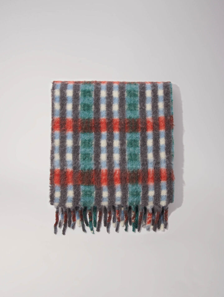 Sciarpa a quadri in misto alpaca