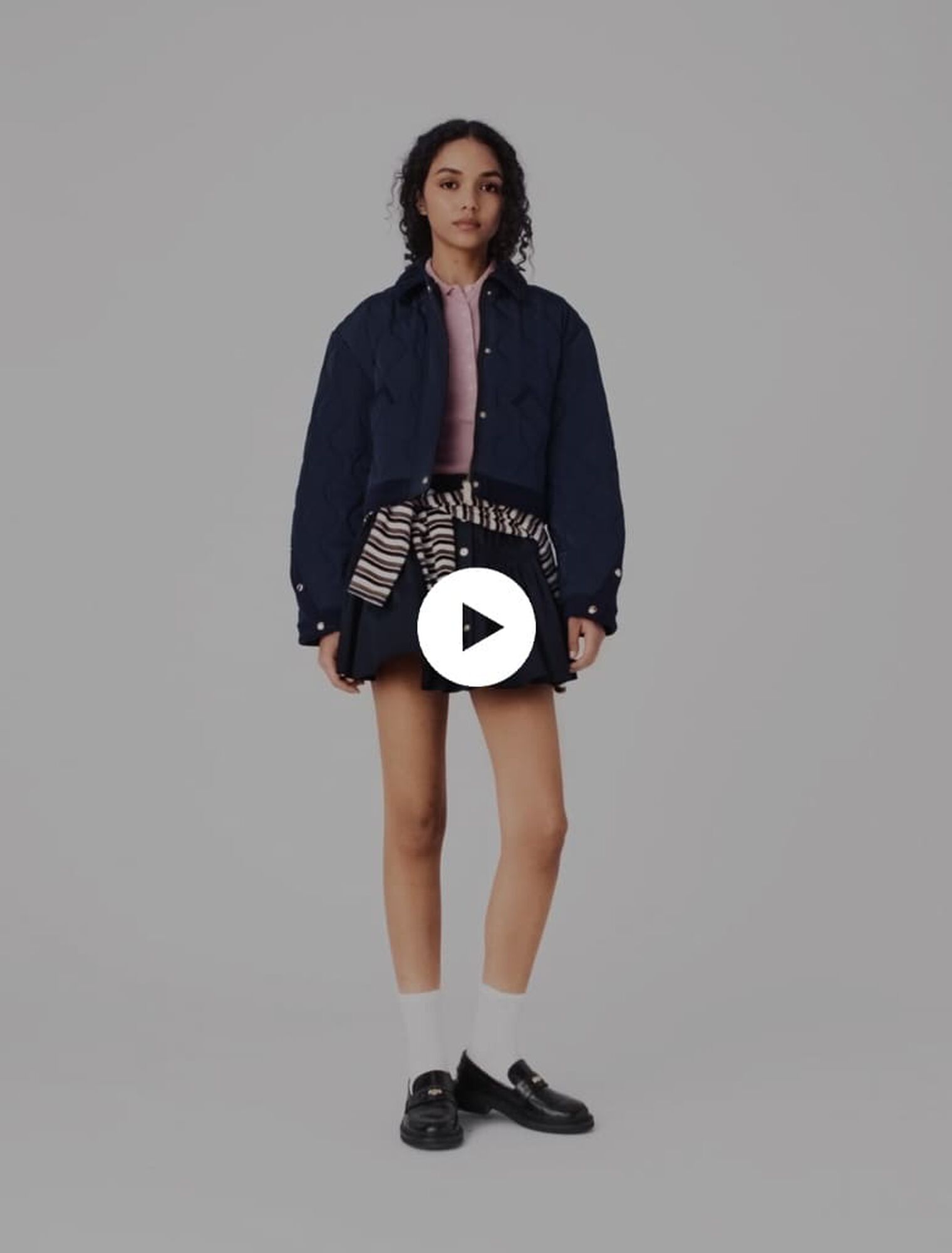 Giacca trapuntata inserti velluto