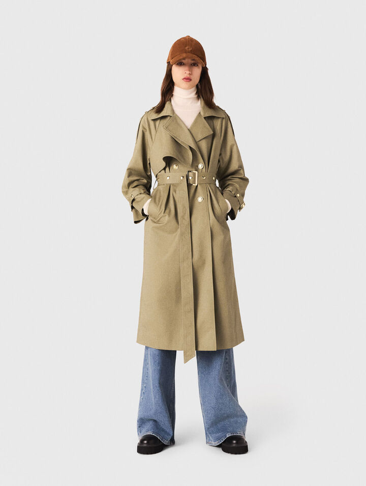 Trench borchie collo rimovibile
