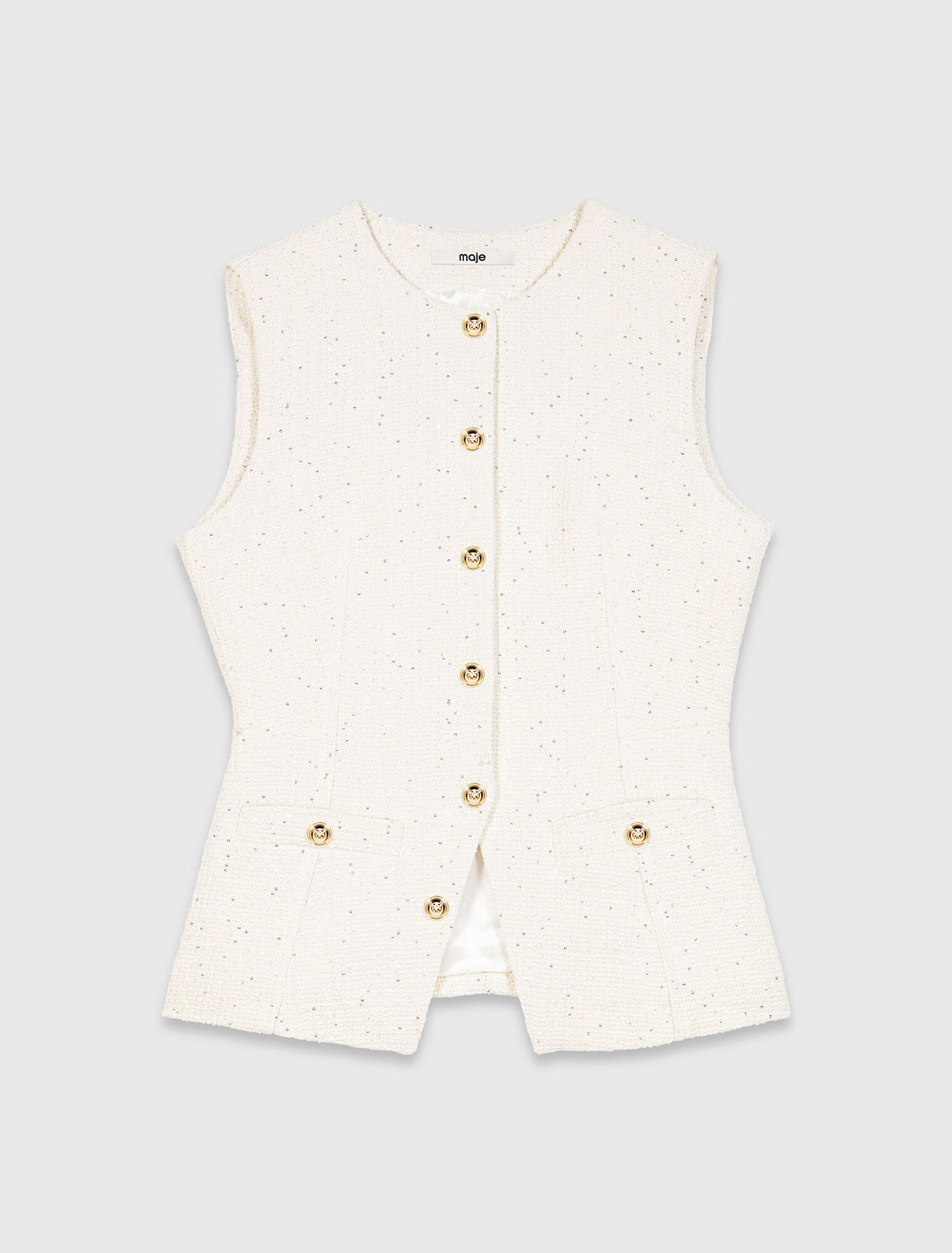 Panciotto lungo in tweed