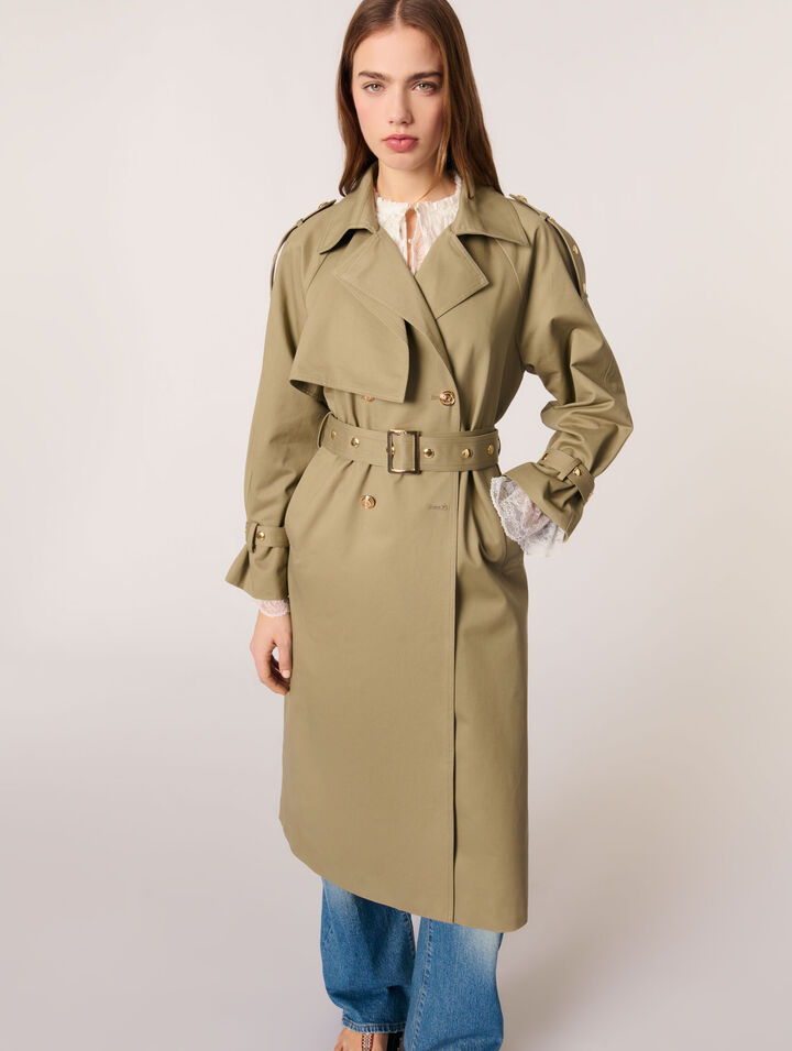 Trench borchie collo rimovibile