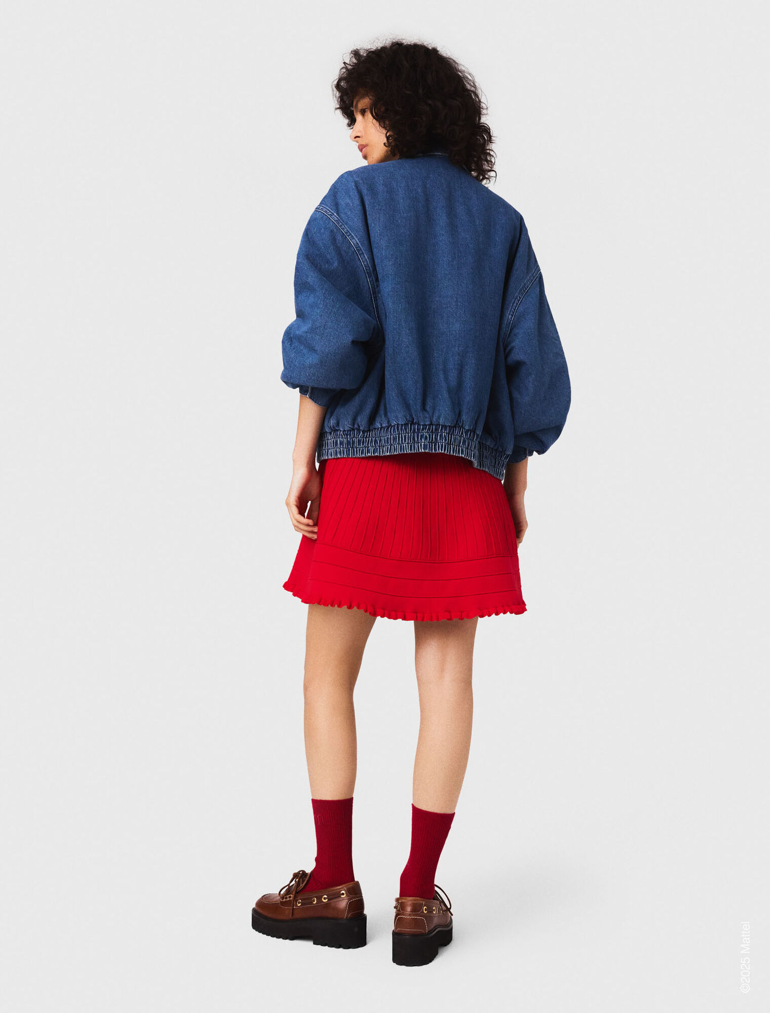 Giacca oversize in denim ricamato