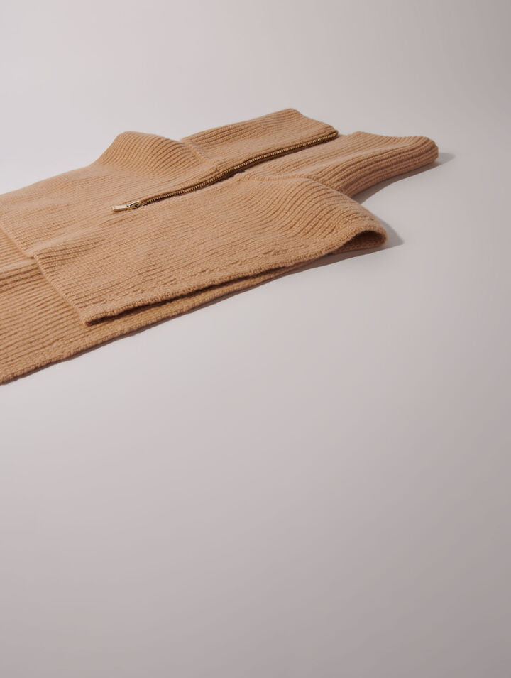 Collo con zip in lana e cashmere