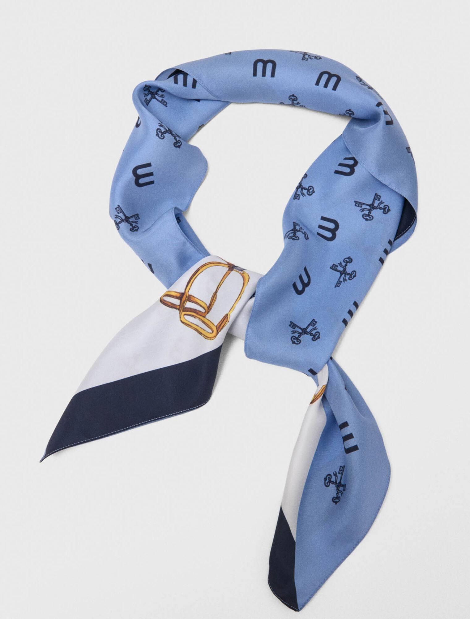 Foulard in seta a motivi equestri