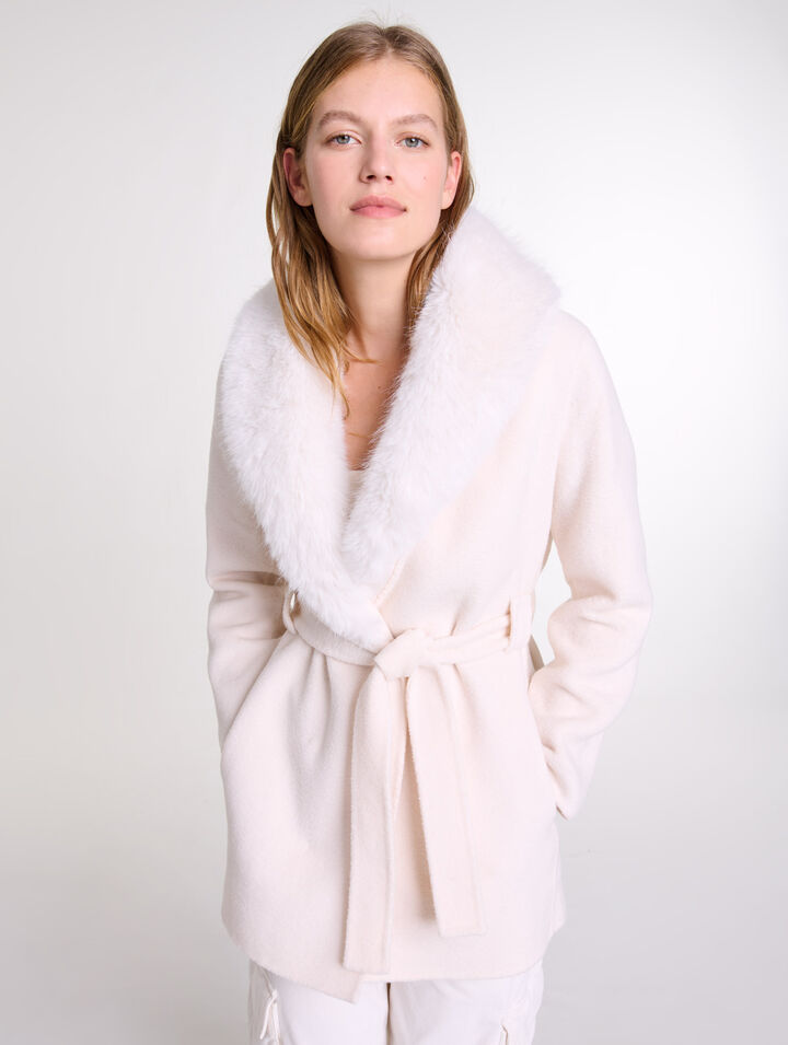 Cappotto lungo in ecopelliccia