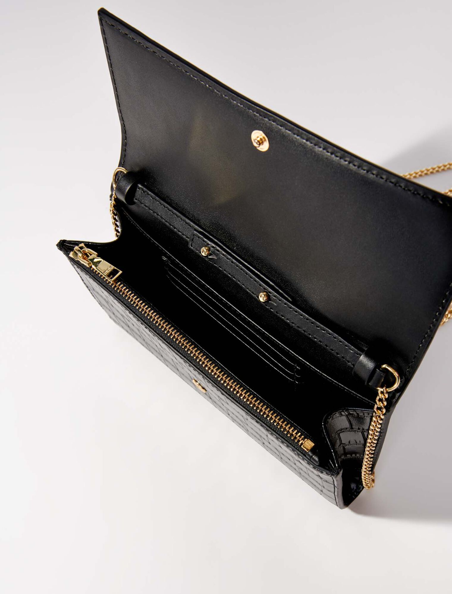 Borsa in pelle goffrata coccodrillo