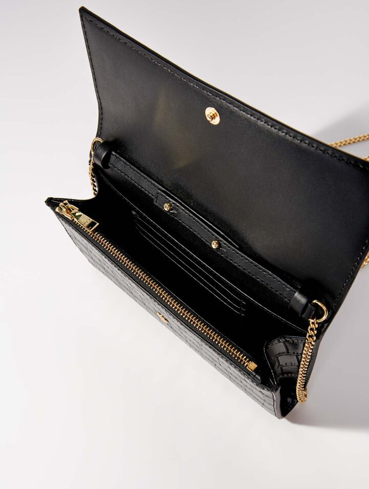 Borsa in pelle goffrata coccodrillo