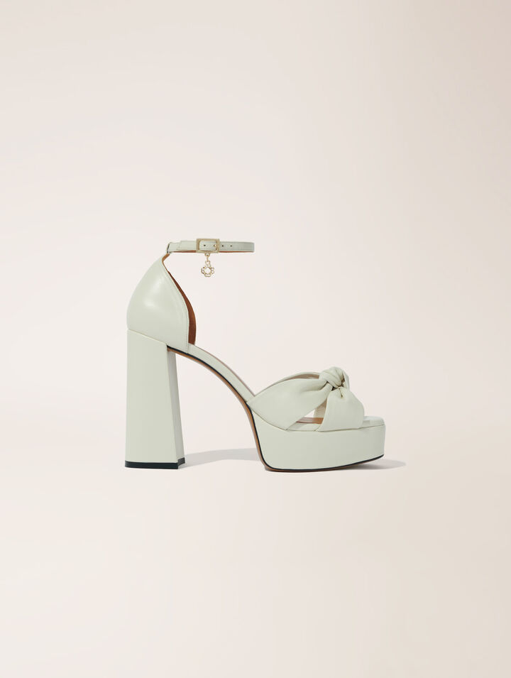 Sandali in pelle con zeppa