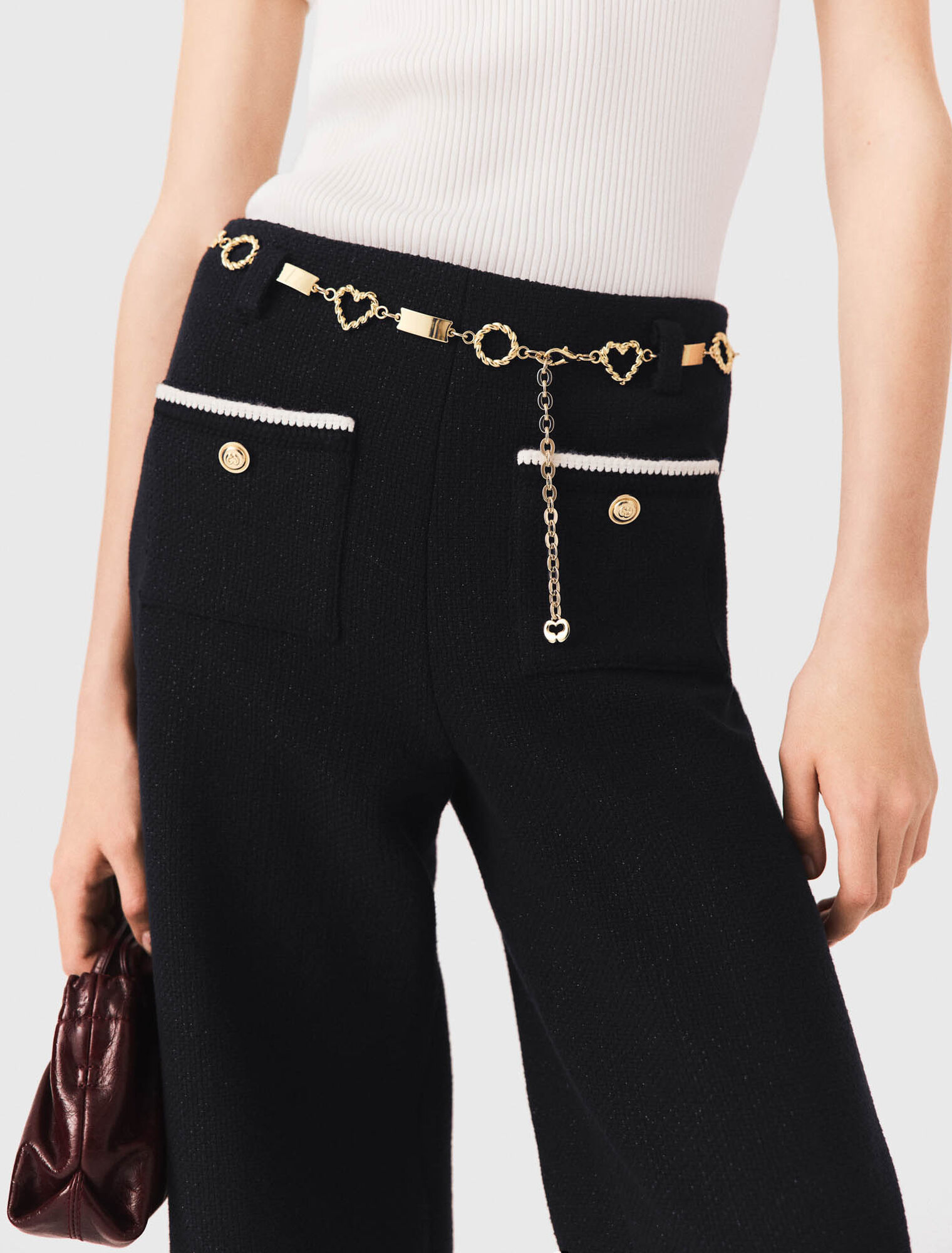 Pantaloni in tweed lurex
