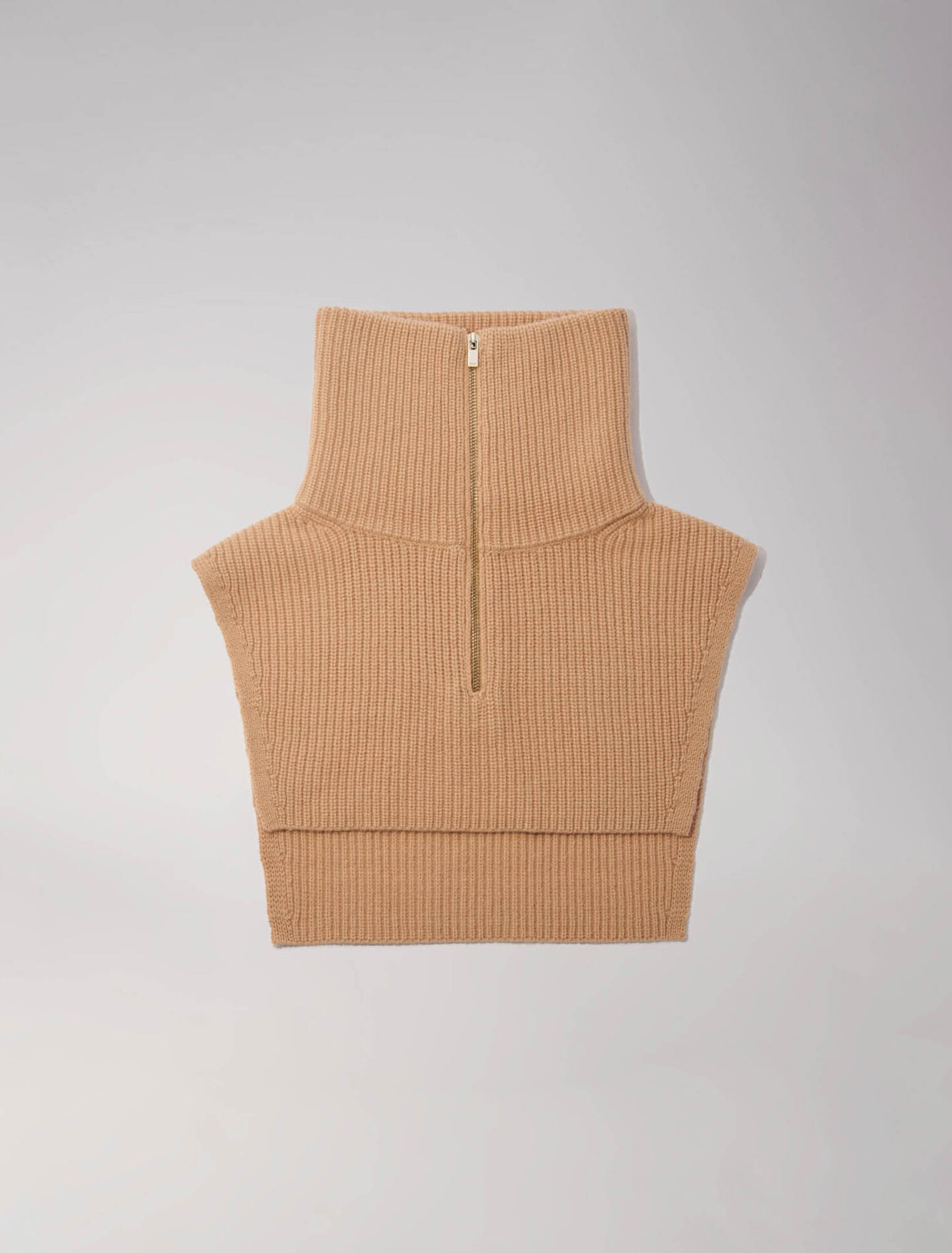 Collo con zip in lana e cashmere