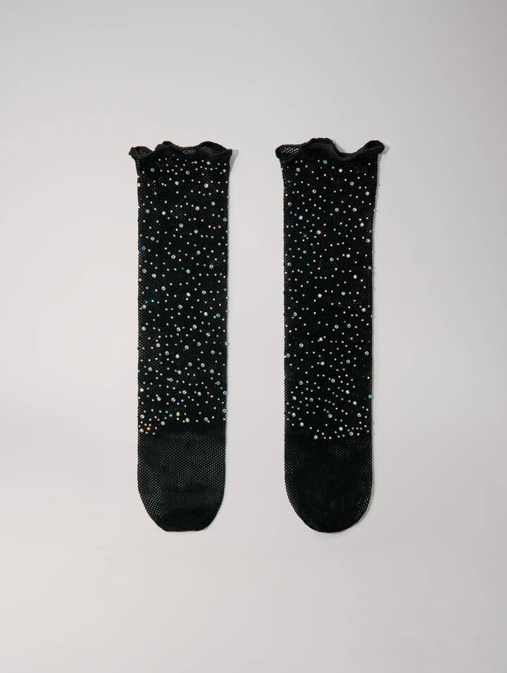 Calze a rete glitterate
