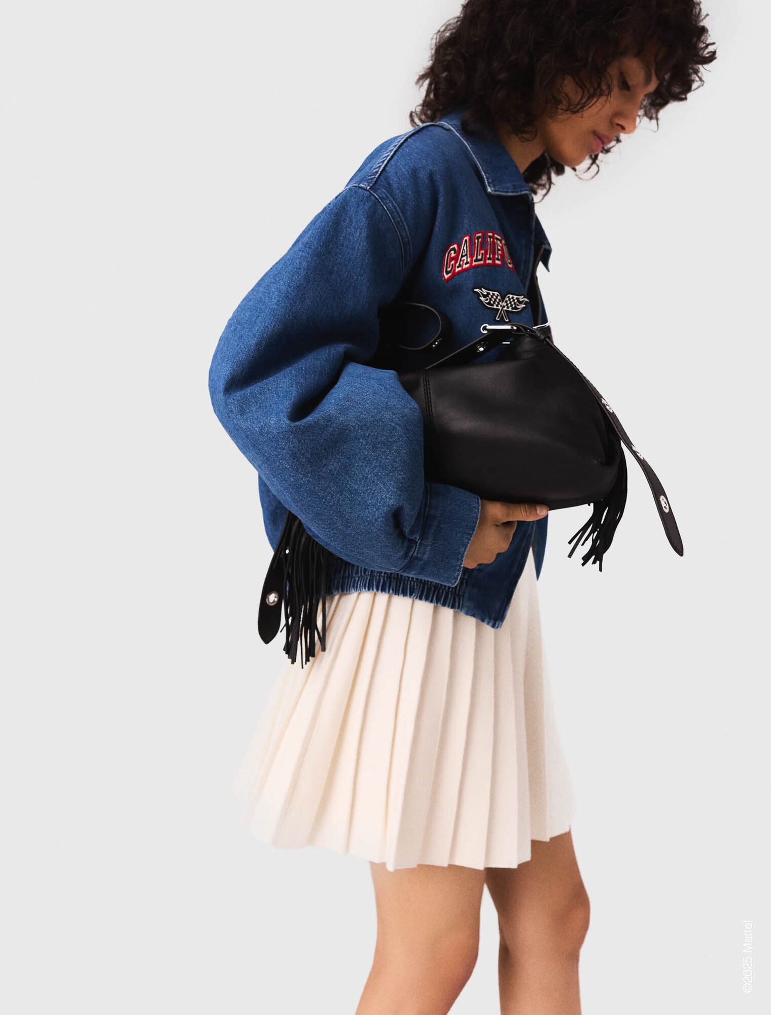 Giacca oversize in denim ricamato