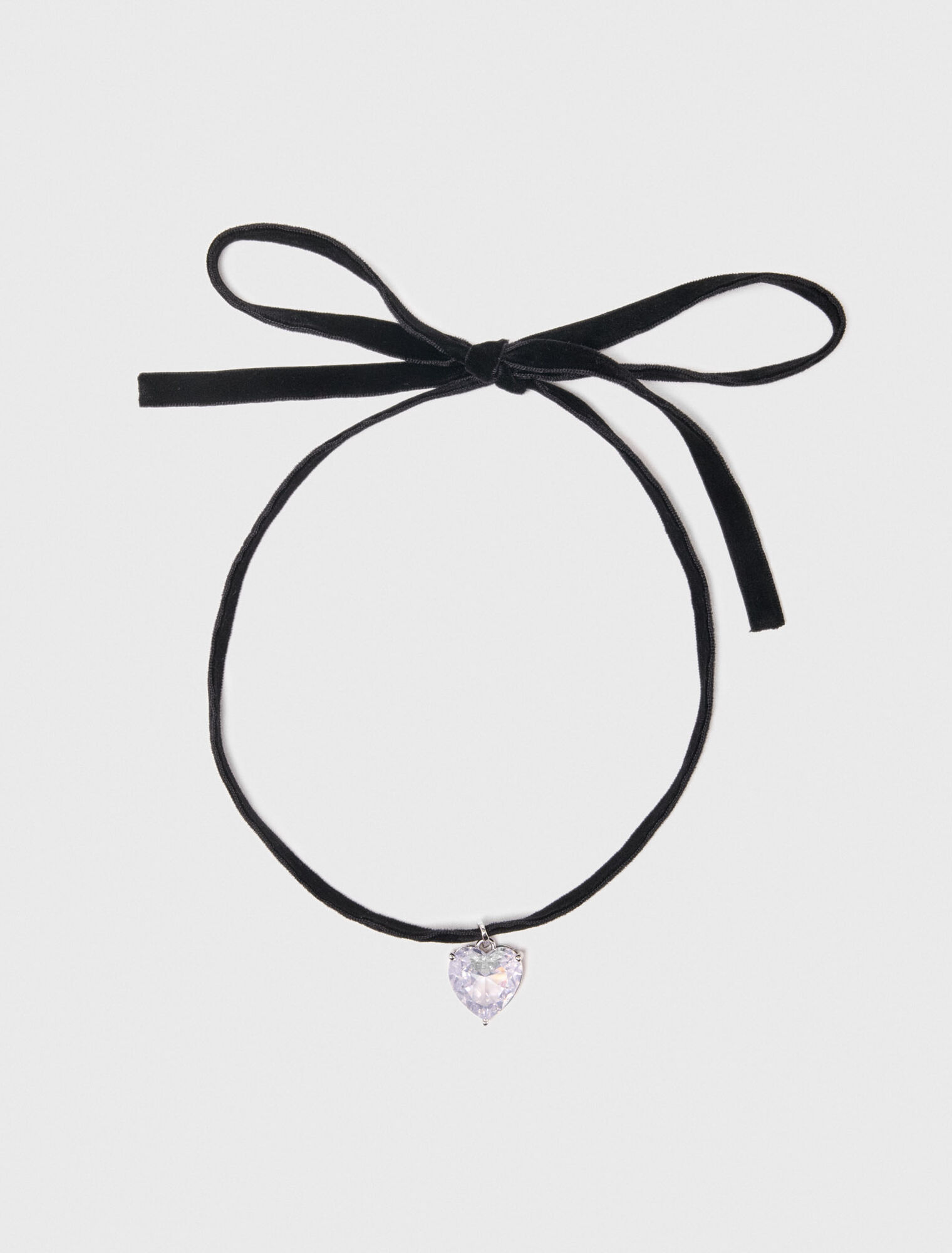 Collana cuore con cordino in velluto