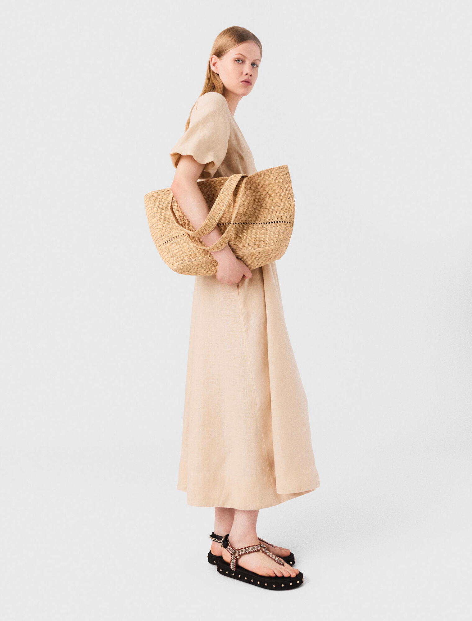 Shopping bag in rafia crochet