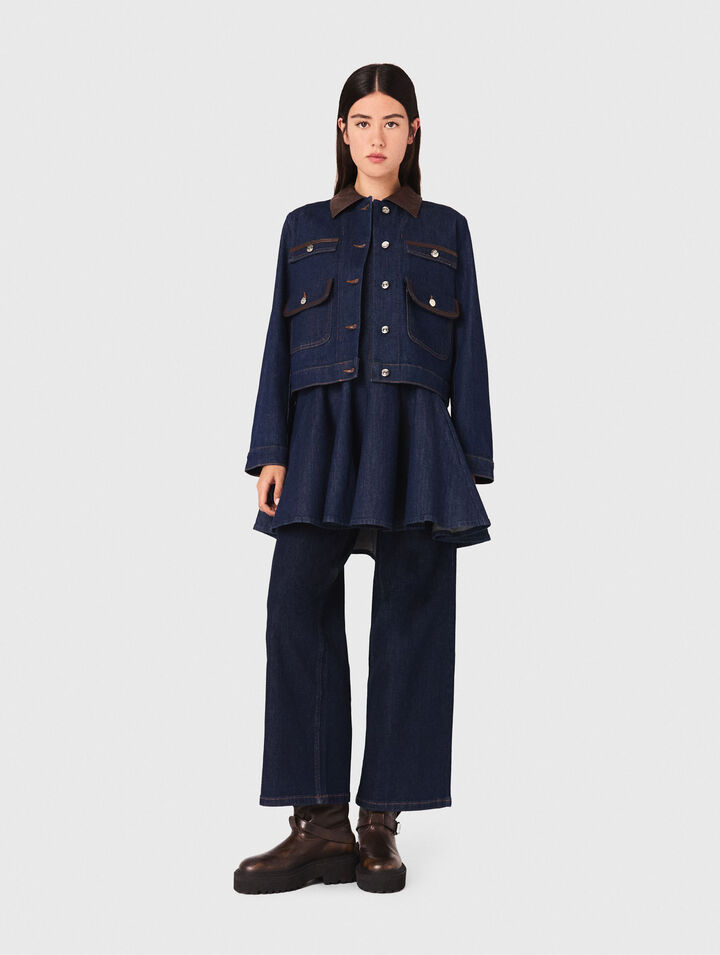 Giacca in denim con colletto finto