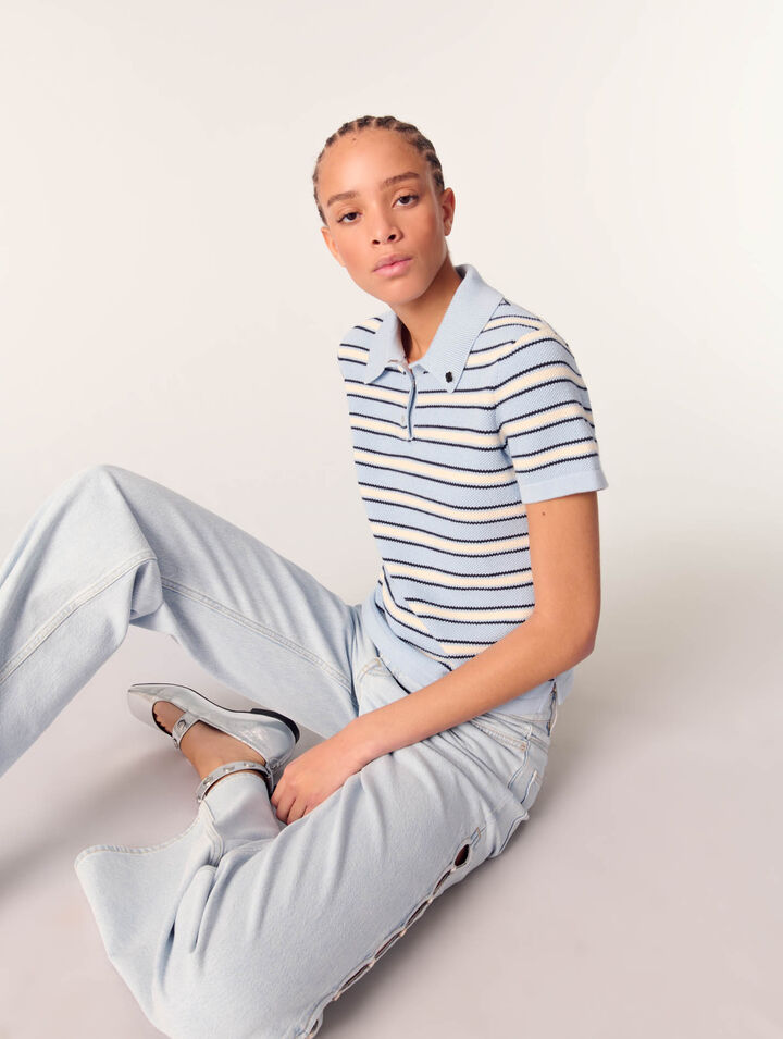 Polo in maglia a righe