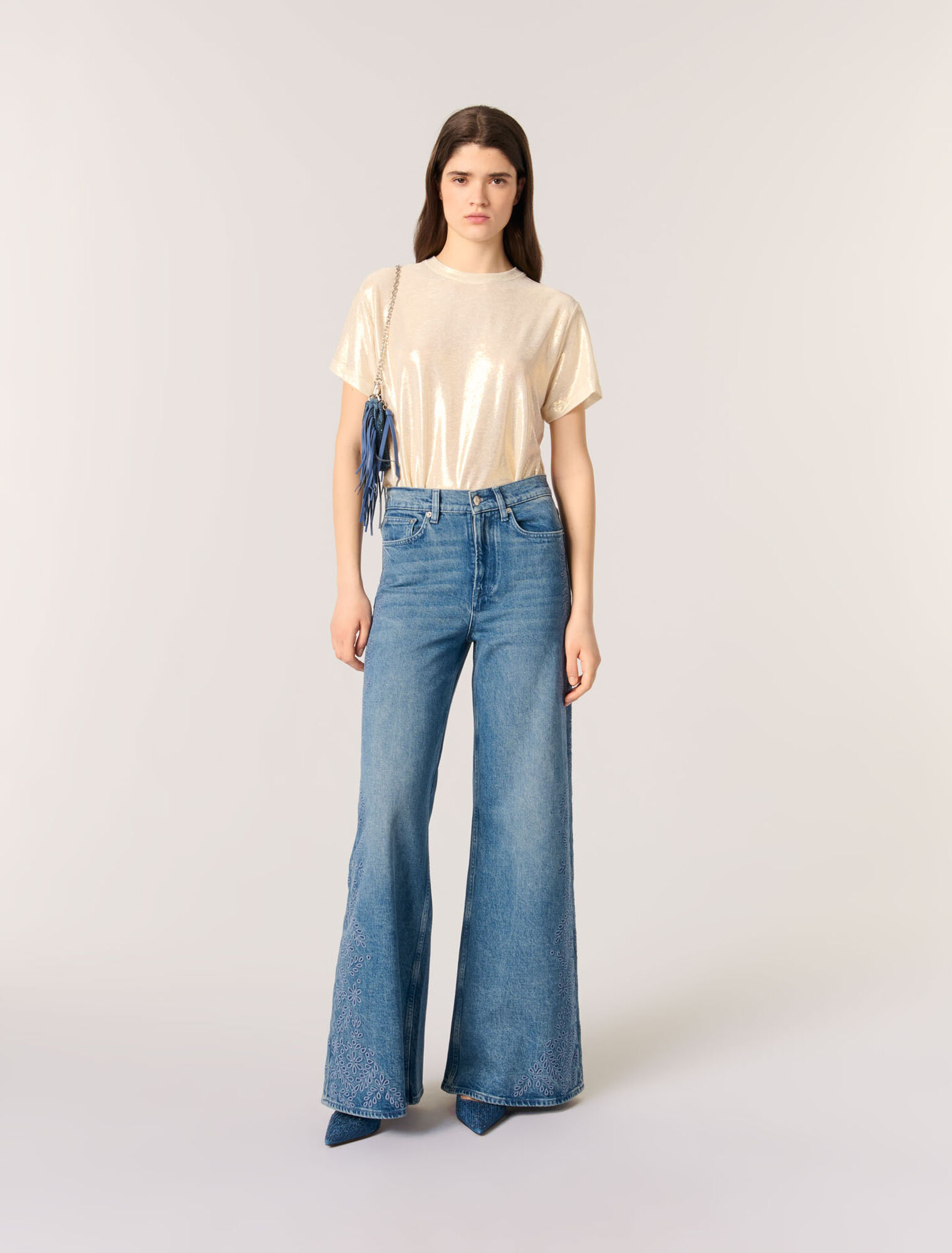 T-shirt in lamé