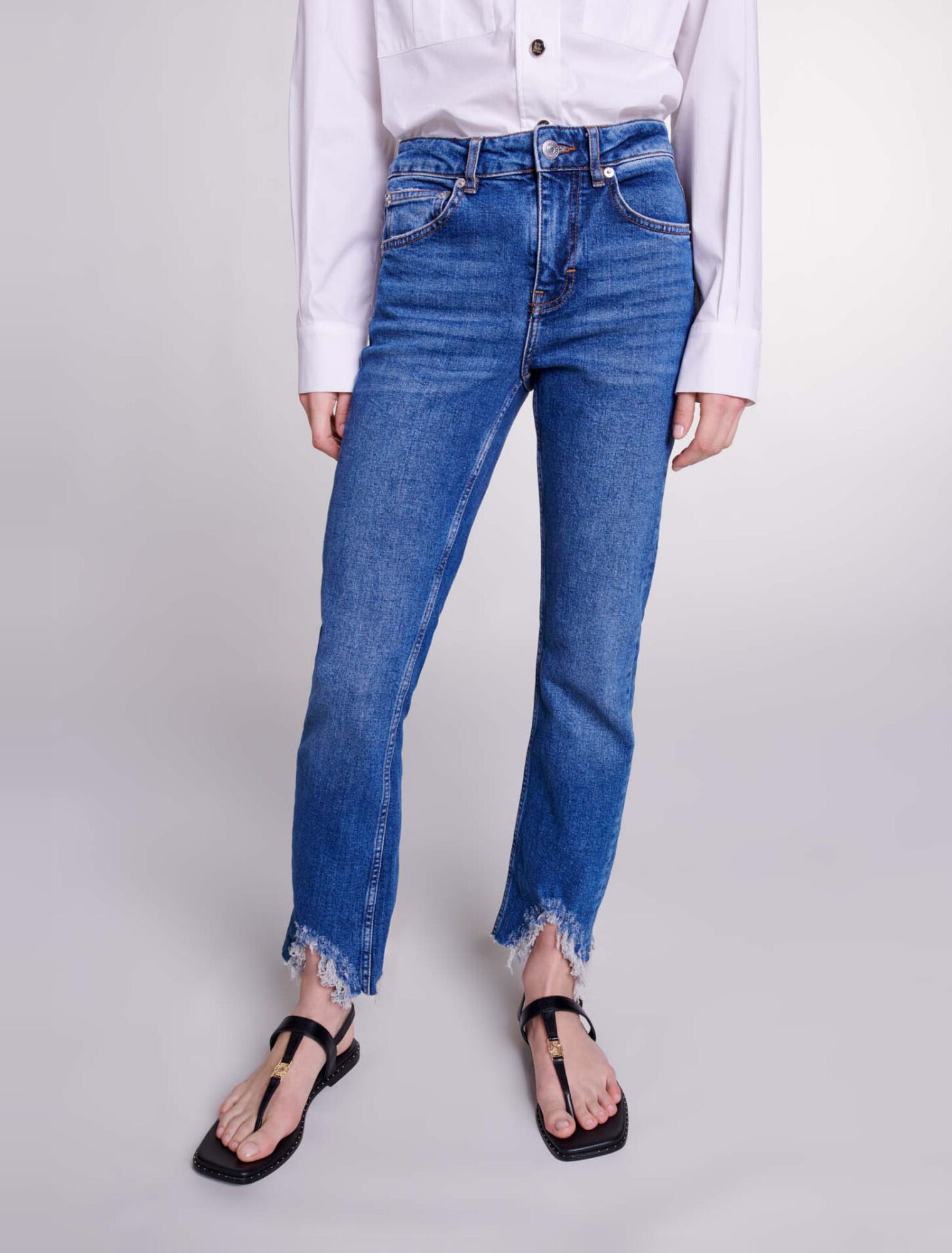 Jeans skinny strappati