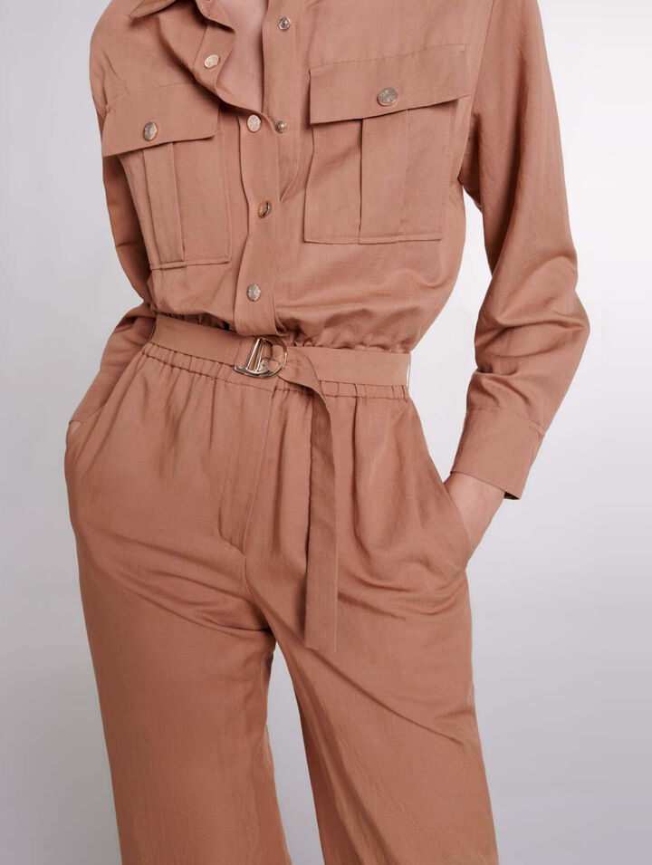 Tuta jumpsuit in misto lino