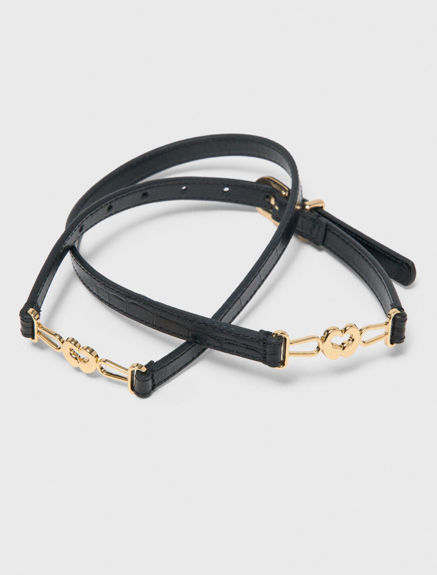 Cintura fine in pelle coccodrillo