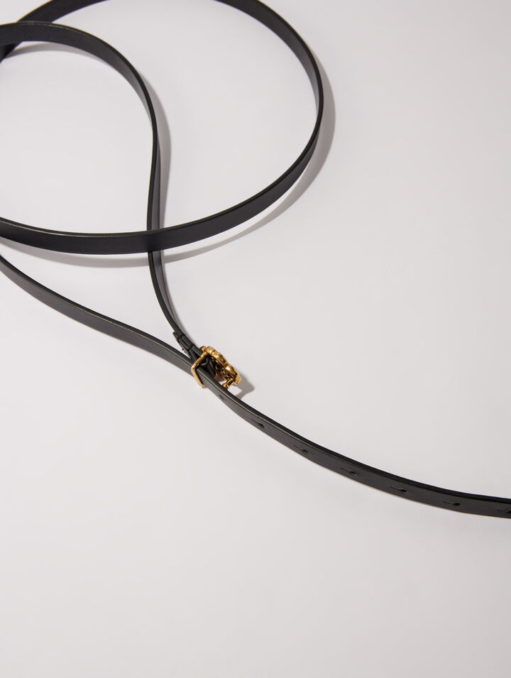 Cintura sottile in pelle doppio giro