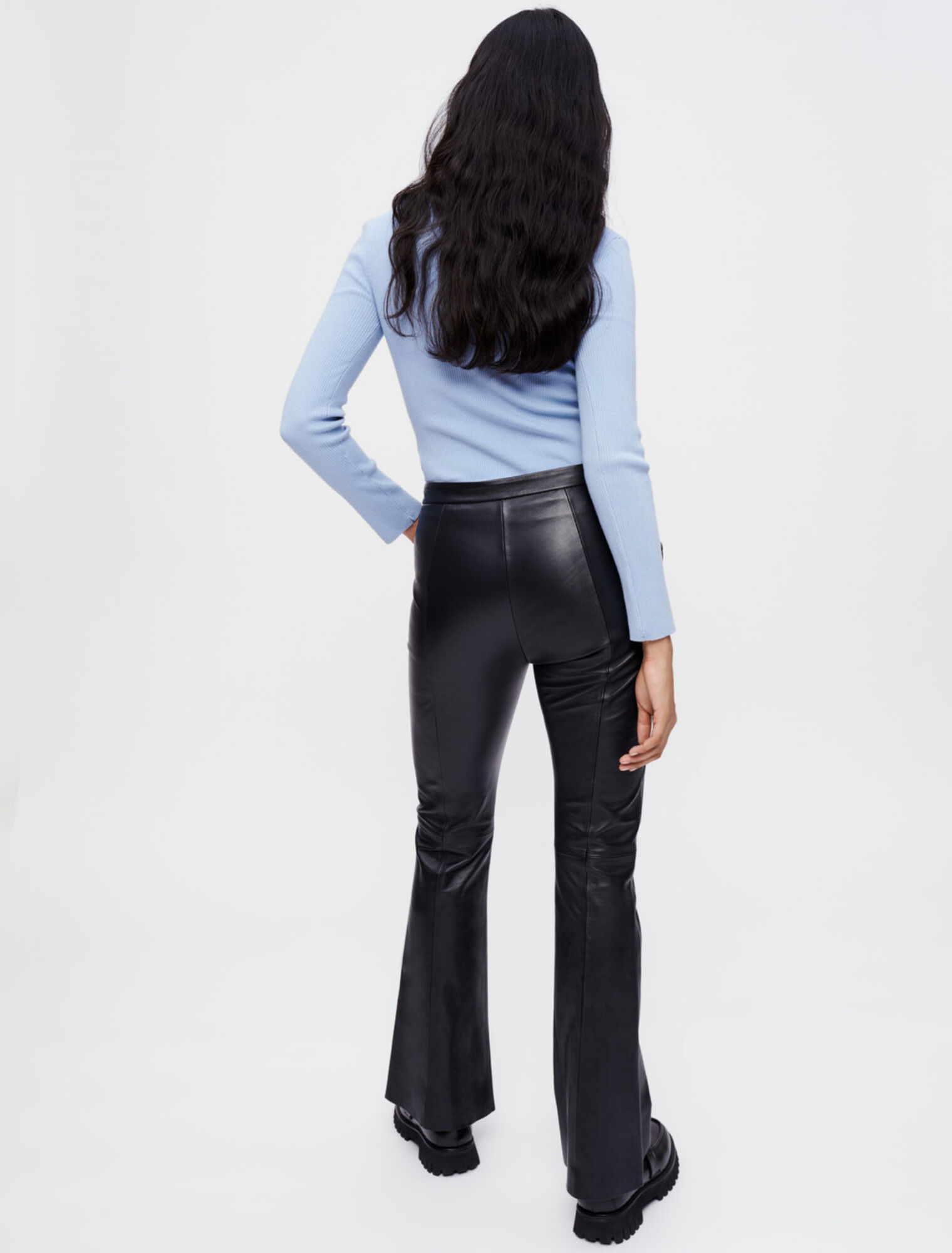 Pantaloni in pelle nera