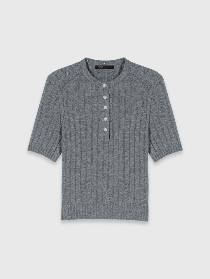 Pullover collo perlato rimovibile