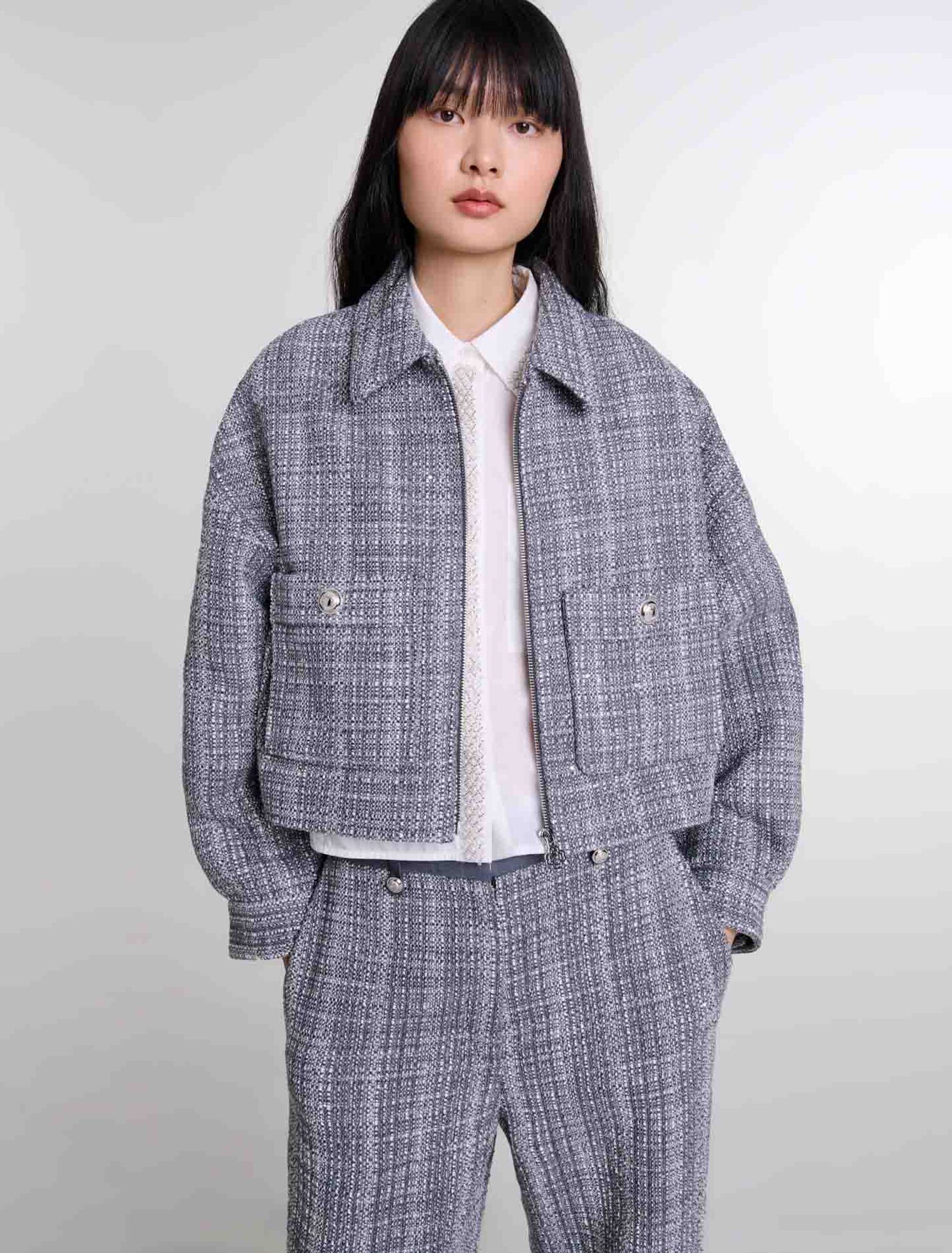 Giubbotto corto in tweed