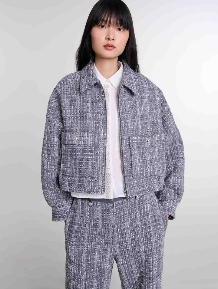 Giubbotto corto in tweed
