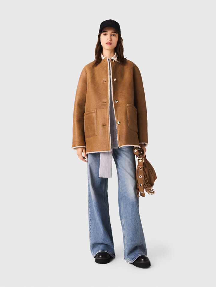 Cappotto reversibile in pelle